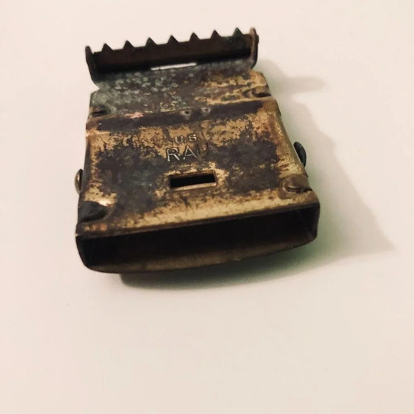 Vintage Lot of 2 US Brass Web Belt Buckle Made  in USA RAU - Picture 8 of 14